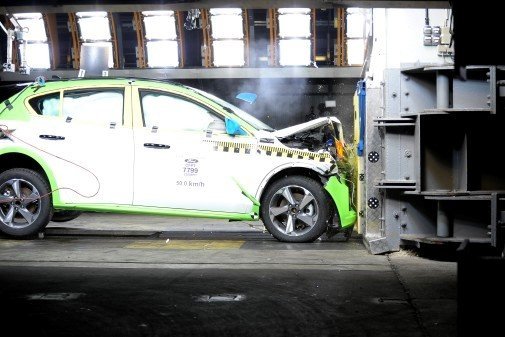 A vadonatúj Ford Focus öt csillagos törésteszt nyomában...