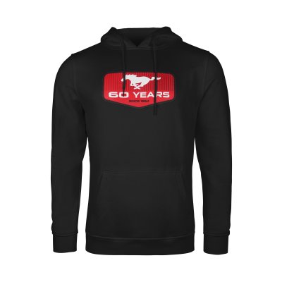 Ford Mustang 60 Years fekete kapucnis pulóver
