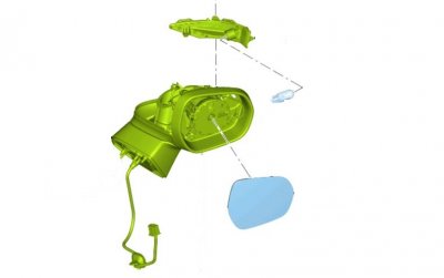 Ford Puma visszapillantó tükörház, jobb