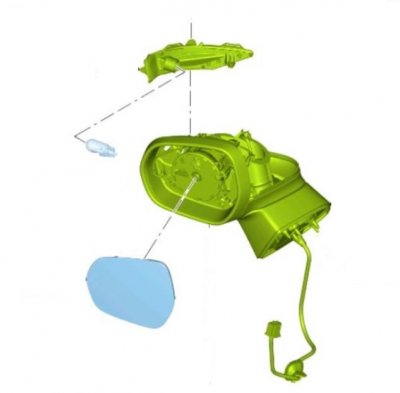 Ford Puma visszapillantó tükörház, bal