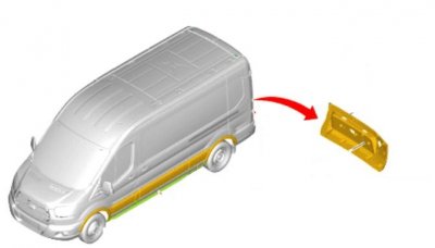 Ford Transit ajtó díszléc, bal hátsó