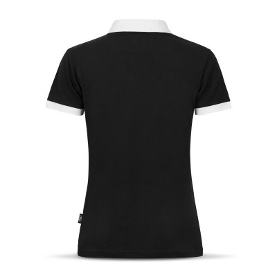 Ford Contrast Polo-Shirt női galléros, fekete-fehér