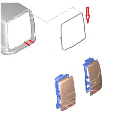 Ford Connect kéder gumi, hátsó ajtó