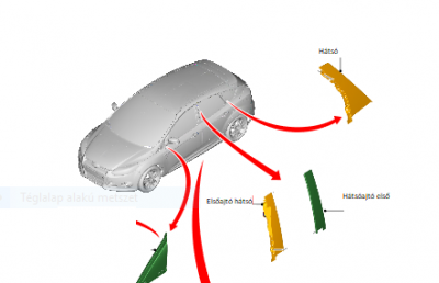 Ford Focus első ajtókeret díszléc, jobb