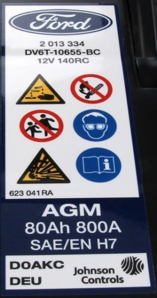 Ford Akkumulátor AGM 80Ah-800A