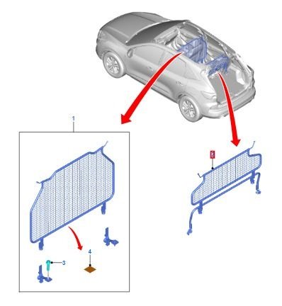 Ford Kuga csomagtérrács