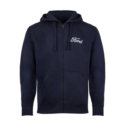 Ford Script férfi zip kapucnis pulóver navy