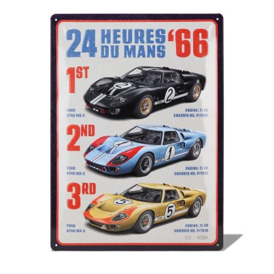 Ford fémtábla: Ford GT40 Le Mans-i győztesek