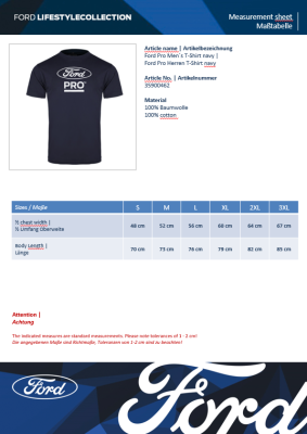 Ford Pro férfi póló, tengerészkék